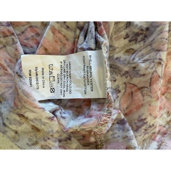 Suzanne‎ Betro Weekend Women’s Large Cream Pink Floral V-Neck - Picture 6 of 10